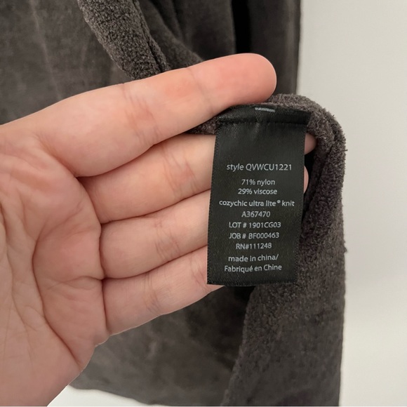 Barefoot Dreams Cozychic Ultra Lite Hooded Cardigan Gray Large - Picture 8 of 10